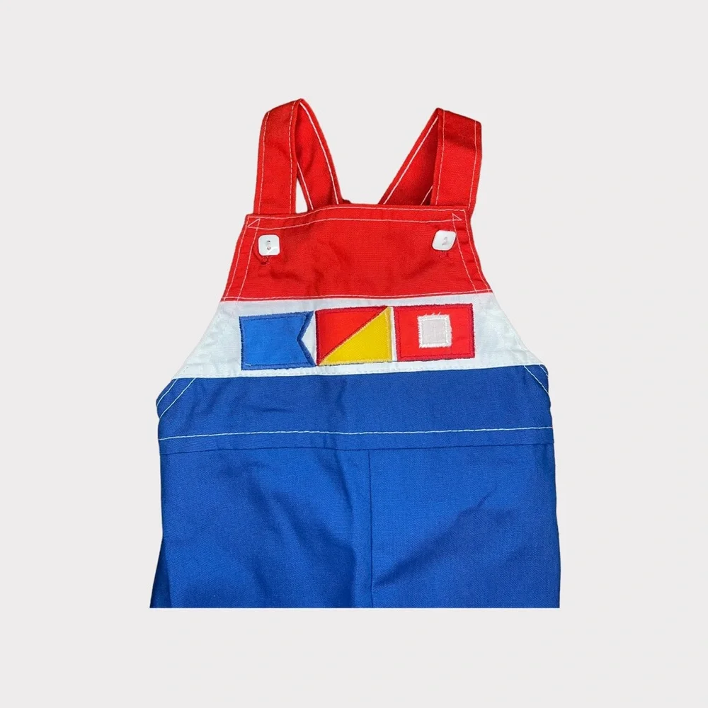 Health-Tex Vintage Red White Blue Patch Detail Jacket & Romper Matching Set